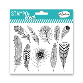 Gelstempel Aladine Clear Feathers, 10 Stk